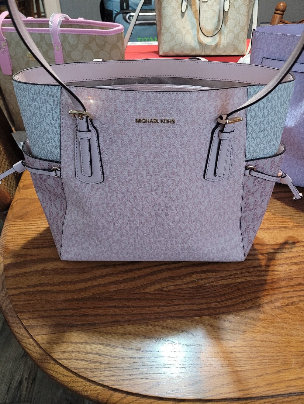 Michael Kors Pink and Cream Signature Tote